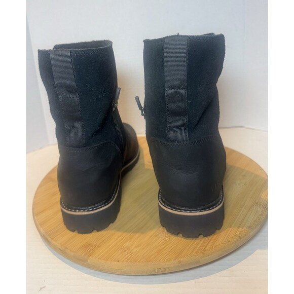 L.L. Bean Women’s Black Rugged Cozy Mid Slip On Suede Ankle Vibram Boot Size 8M - Picture 5 of 9